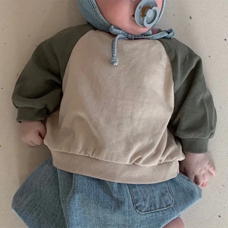 Корейский свитер JKFS для мальчиков и девочек осенний в стиле пэчворк 100% хлопок детские толстовки