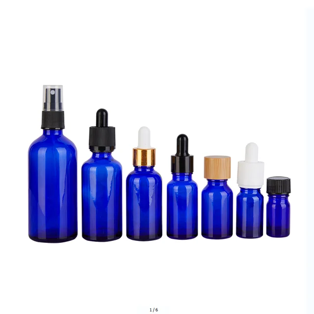 
5ml 10ml 15ml 20ml 30ml 50ml 100ml wholesale glass cobalt blue essential oil bottle 