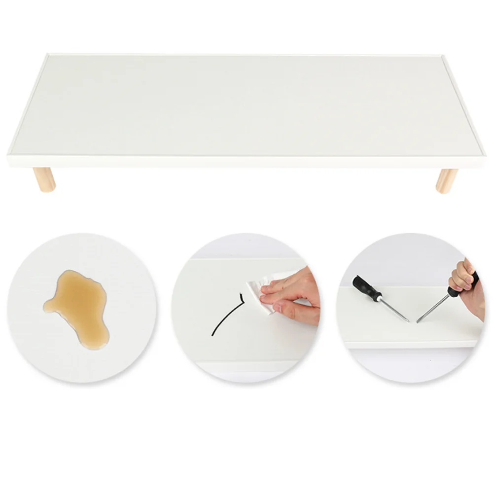 High Quality Portable Office White Wood Tablet Notebook Laptop Screen Monitor Riser Stand For Computer