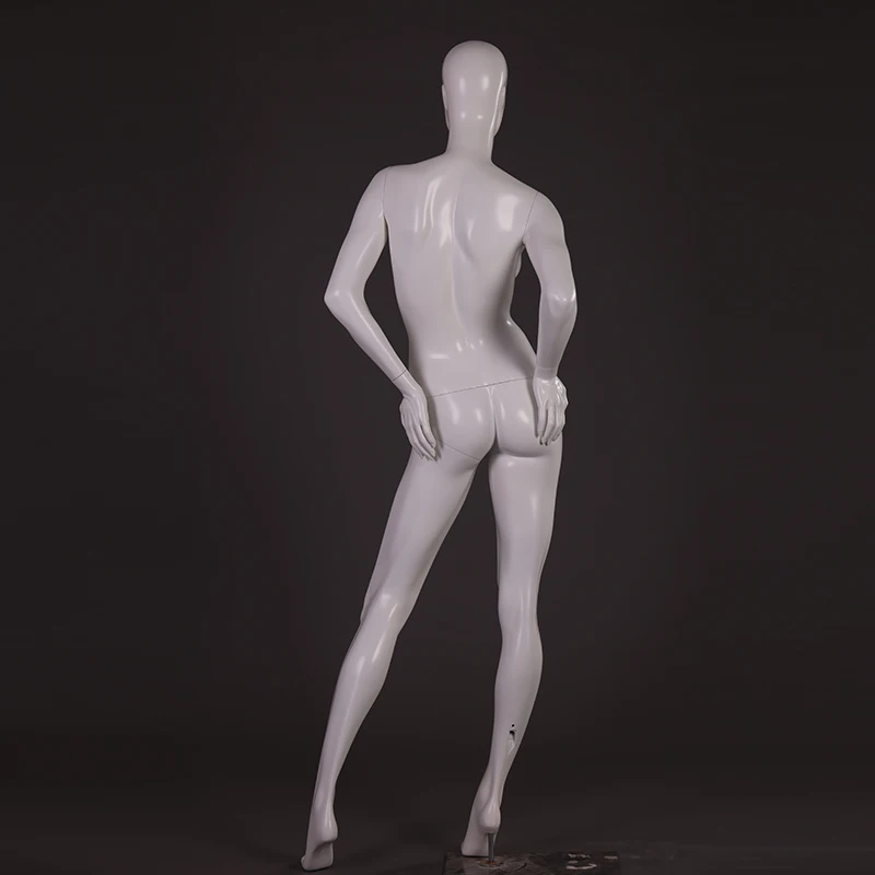 White  black full body female mannequin with face and makeup for store display