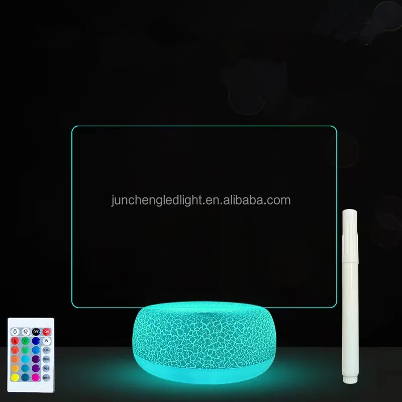 clear acrylic led night light note board