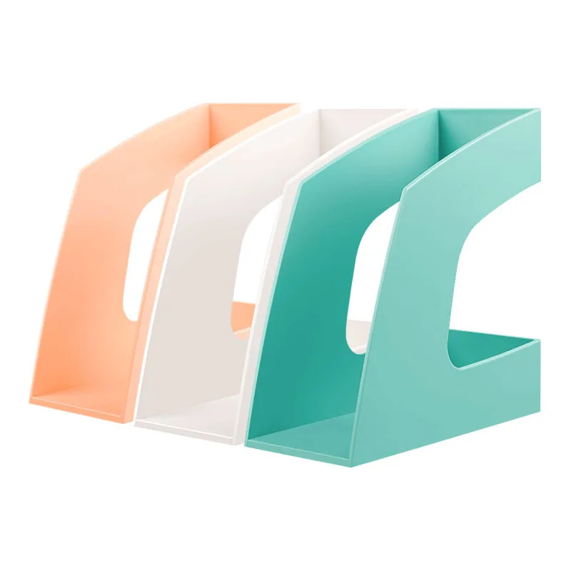 2Pcs/Set Fashion Data Management Collection Thickened Magazine Holder Multifunctional File Shelf Plastic Book File Folder Holder