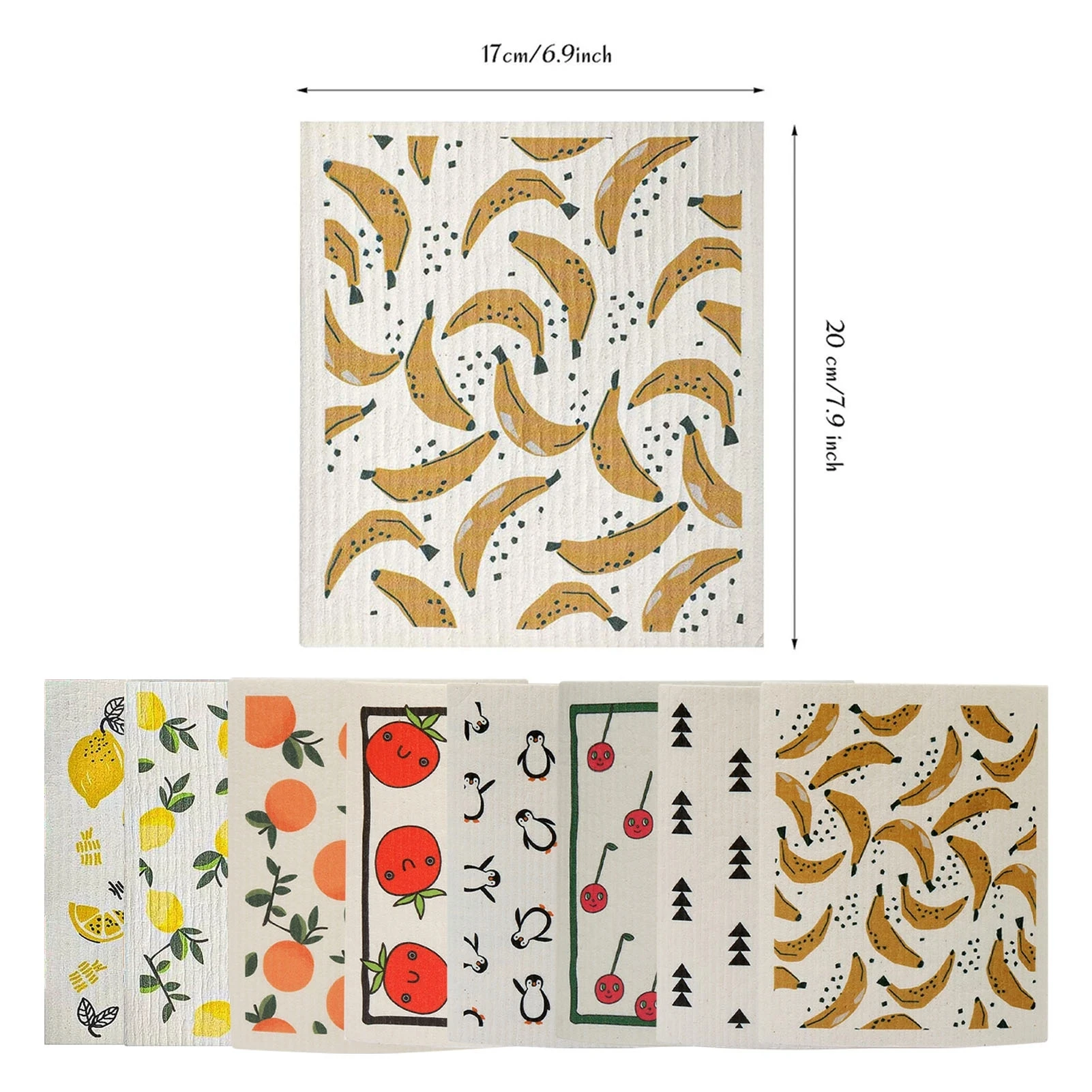 Swedish Dishcloths for Kitchen Set - Environmentally Friendly, Natural Cellulose Sponge Cloth - Absorbent European Dish Cloth