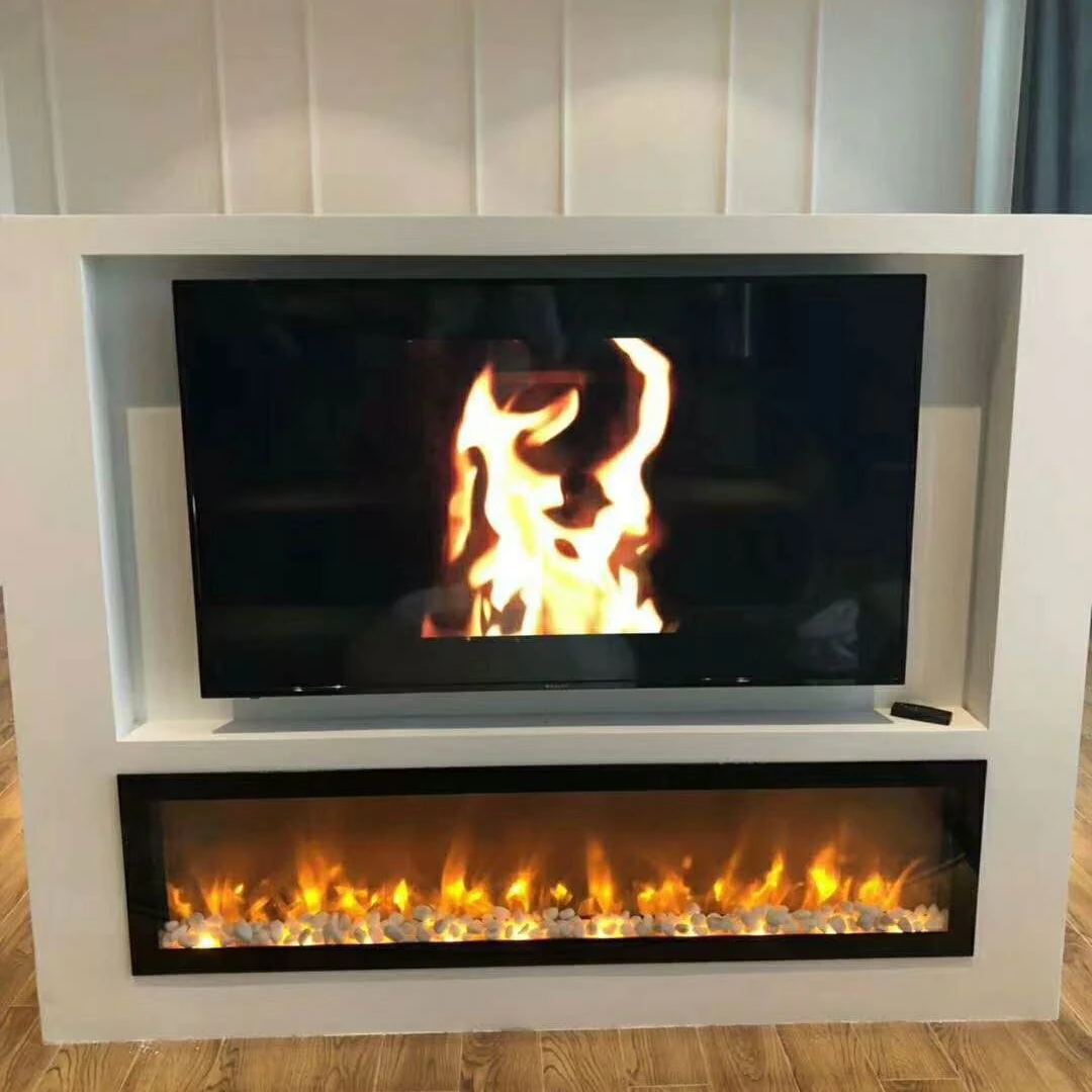 Insert heater deco flame  modern electric fireplace heater with stones decoration 100*15*35cm