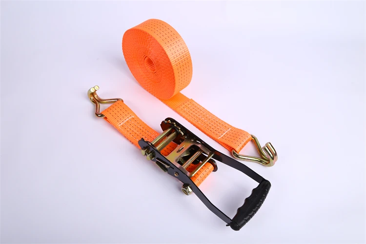 Factory Priced Custom Black Polyester Truck Ratchet Strap 10m J Hook Cargo Belt Tie down Strap for Trailer Lashing