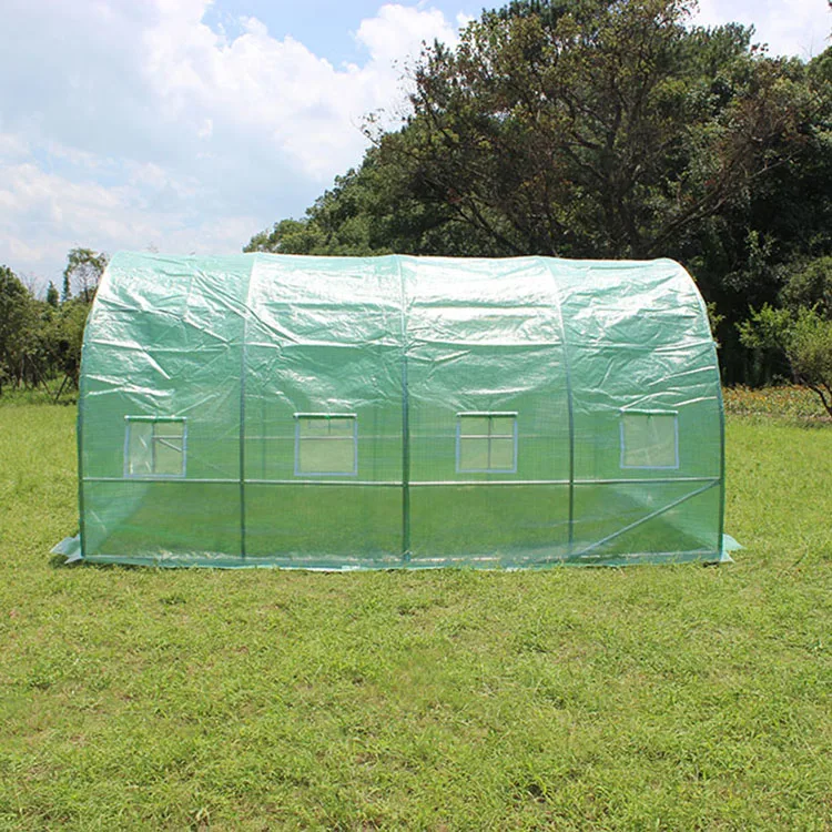 TSLP108 indoor type solar polytunnel greenhouse-12m2 Green PE mesh fabric 140g/m2 UV protected greenhouse