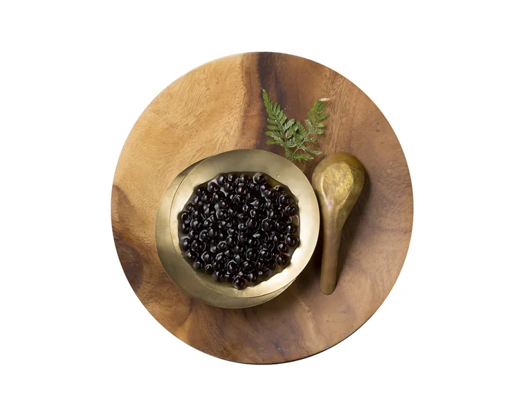 Brown Sugar Black Tapioca Pearls Boba Taiwanese Bubble Tea Ingredients 8.5 MM For Export