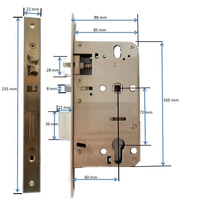 
6072 Size Mechanical Mortise European Mortise 