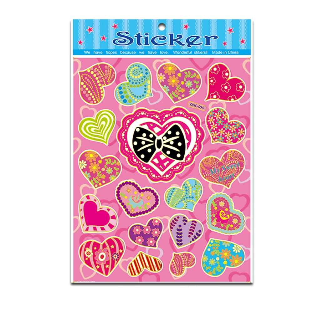 Custom sticker custom gold rim printing adhesive pvc label cartoon logo design cartoon love sticker