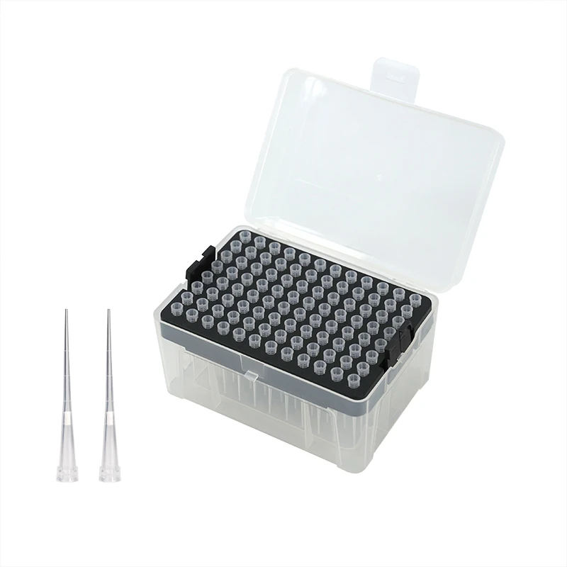 Fixed Universal Plastic Sterile 10ul Lengthen 96wells With Filter Box Universal Pipette Tip With Rack