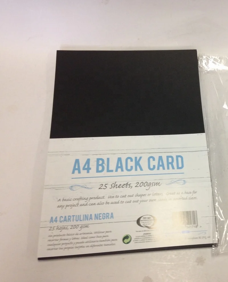 A4 black colour card paper