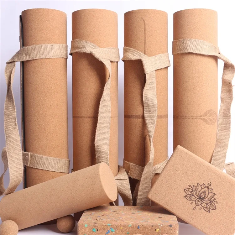 Luxury Thick Cork Eco Logo Yoga Mat Custom Cork Yoga Mat