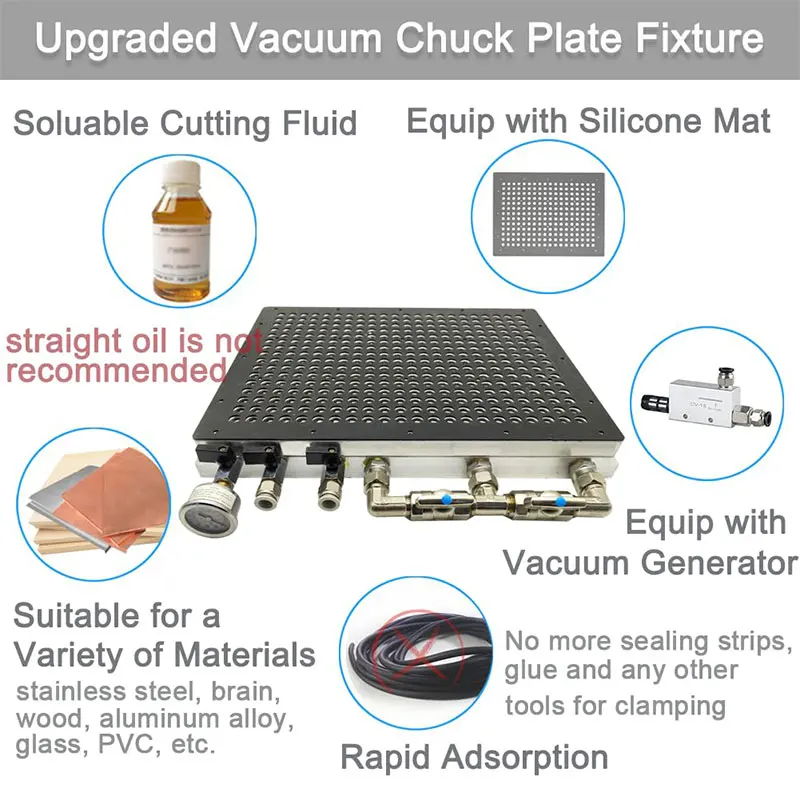 500*800 High Pressure Silent Multi-point vacuum Fixture vacuum Adsorption table For CNC Milling Machine