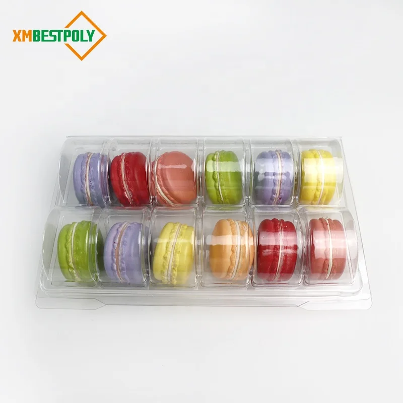 
12 Macarons Clear Plastic clamshell Custom Blister Tray 