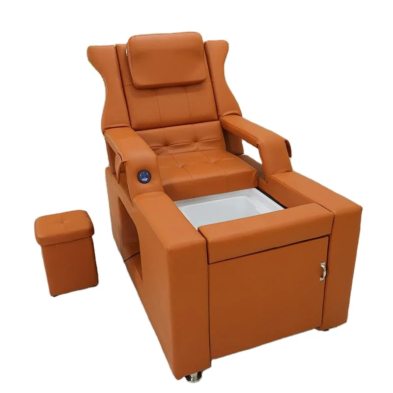 Electric hair washing massage chair shampoo foot pedicure bowl bed spa head water therapy magnet head with steamer