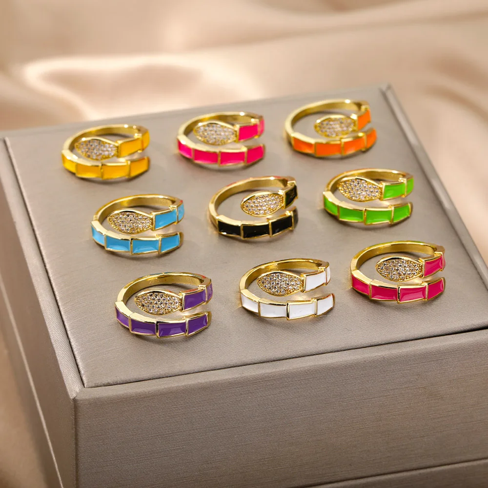 Кольцо с бамбуковым покрытием для мужчин и женщин, регулируемое свадебное кольцо золотистого цвета с фианитом в стиле панк, 2021