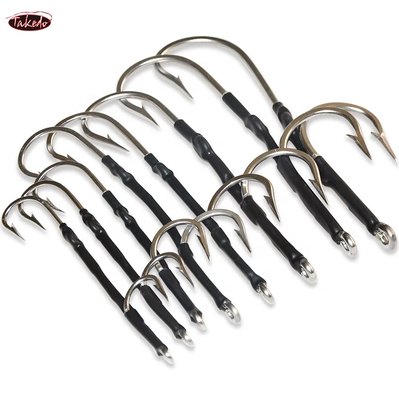 TAKEDO 7691 Stainless Steel Tuna Shark Hook Custom Wholesale Single Sea Hooks Fishing Jigging Assist Hooks