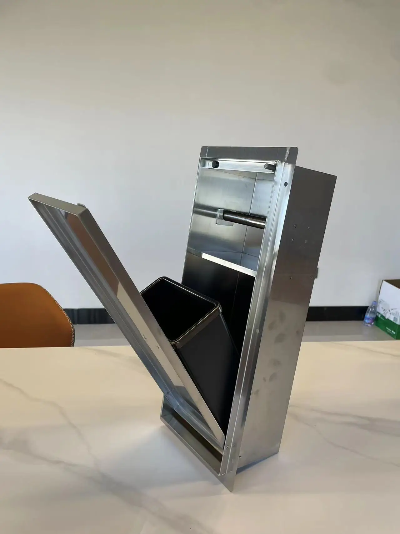 Top-sold Bathroom Secret Shower Niche Hidden Trash Can with tissue box Invisible Recessed  Rubbish Bin Tissue Box Wall Mounted