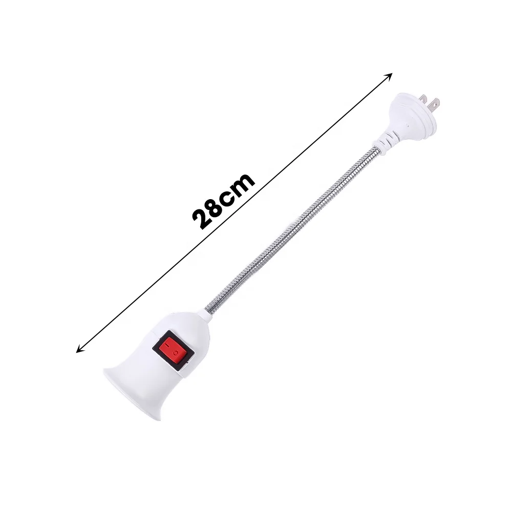 E27 Lamp Base Universal EU US Plug Bulb Holder with Switch Adjustable Socket Holder Energy Saving LED Desk Bulb Base Converter