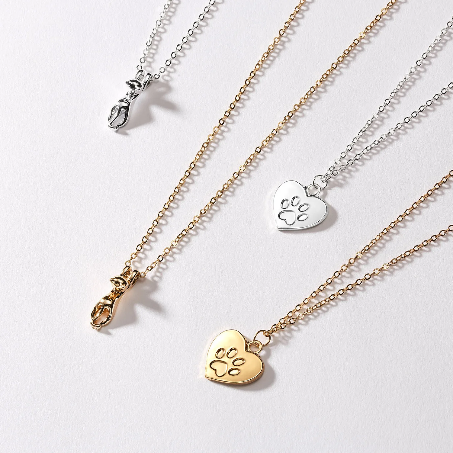 Simple Creative Card Neckace Make A Wish Cat Lover Charm Gold Plated Choker Necklaces