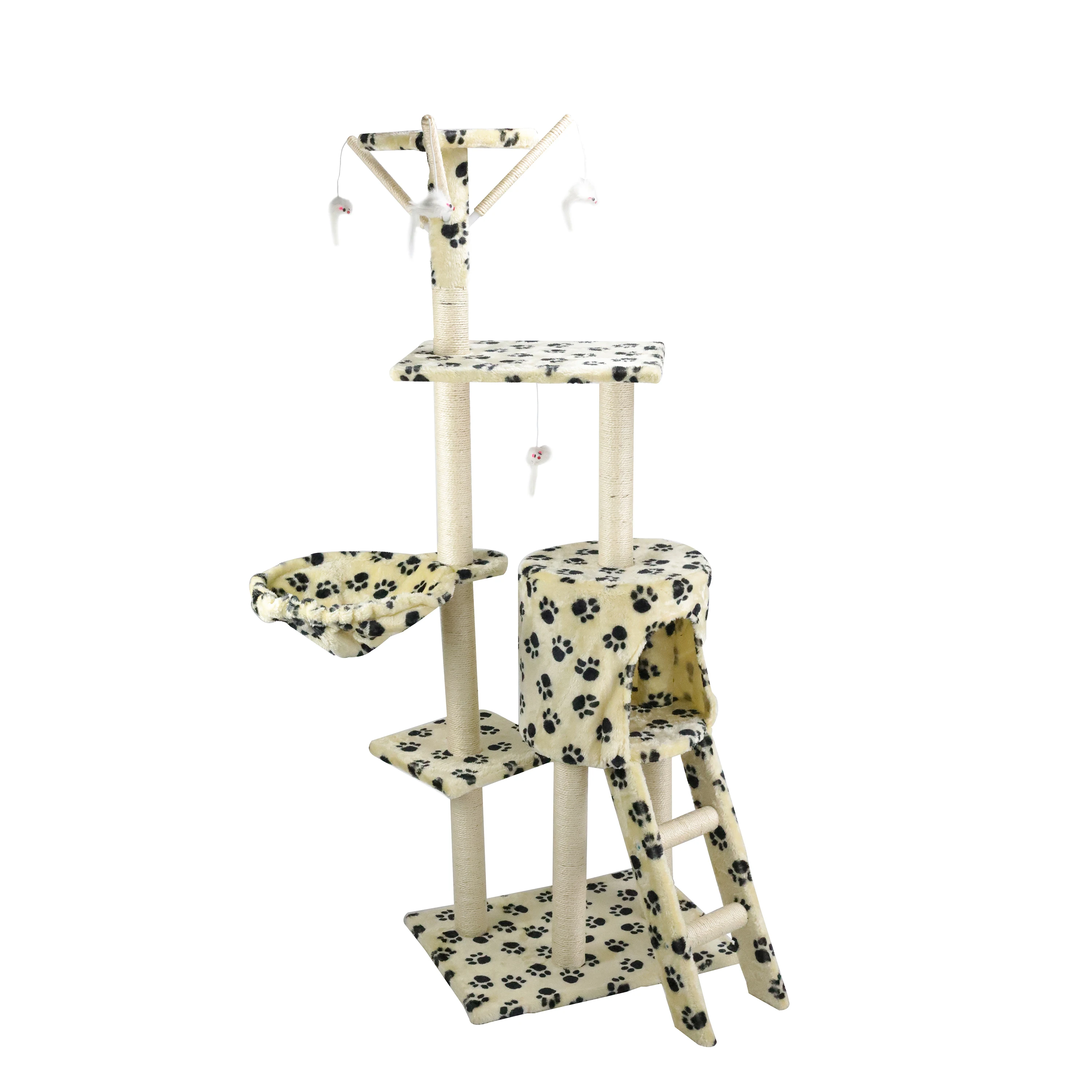 
Wholesale Design Modern Castle Climb Scratch Scratcher Condo Wood Cat Furniture Tower Pet Cat Tree 