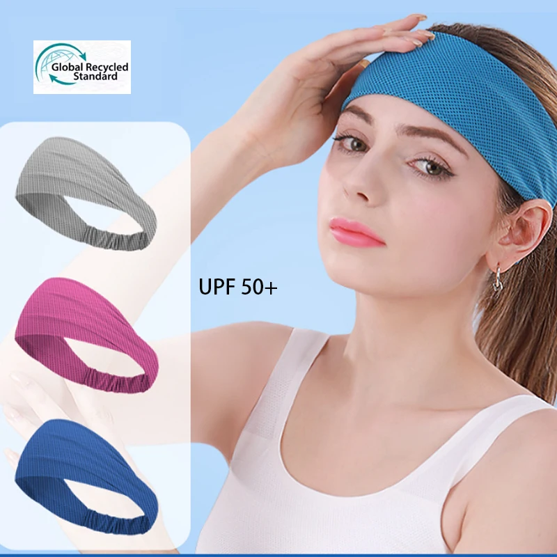 New arrival fashion Mesh customizable spa headband  Seamless Knitting head wrap Ice Silk Sports Sweatbands Headbands for women