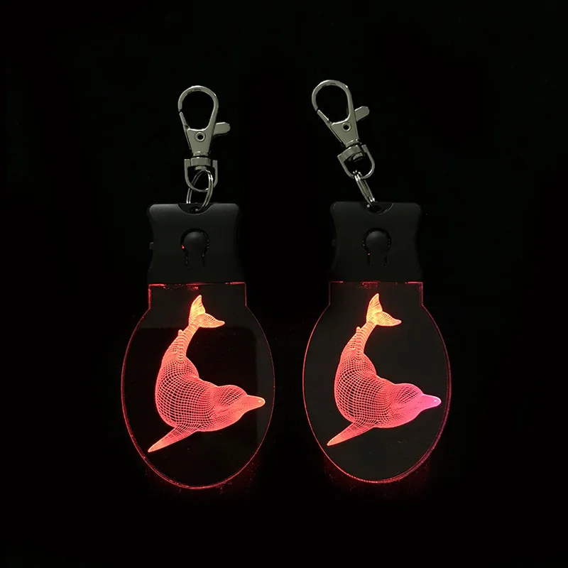 2020 wholesale color changing led acrylic keychain flashlight