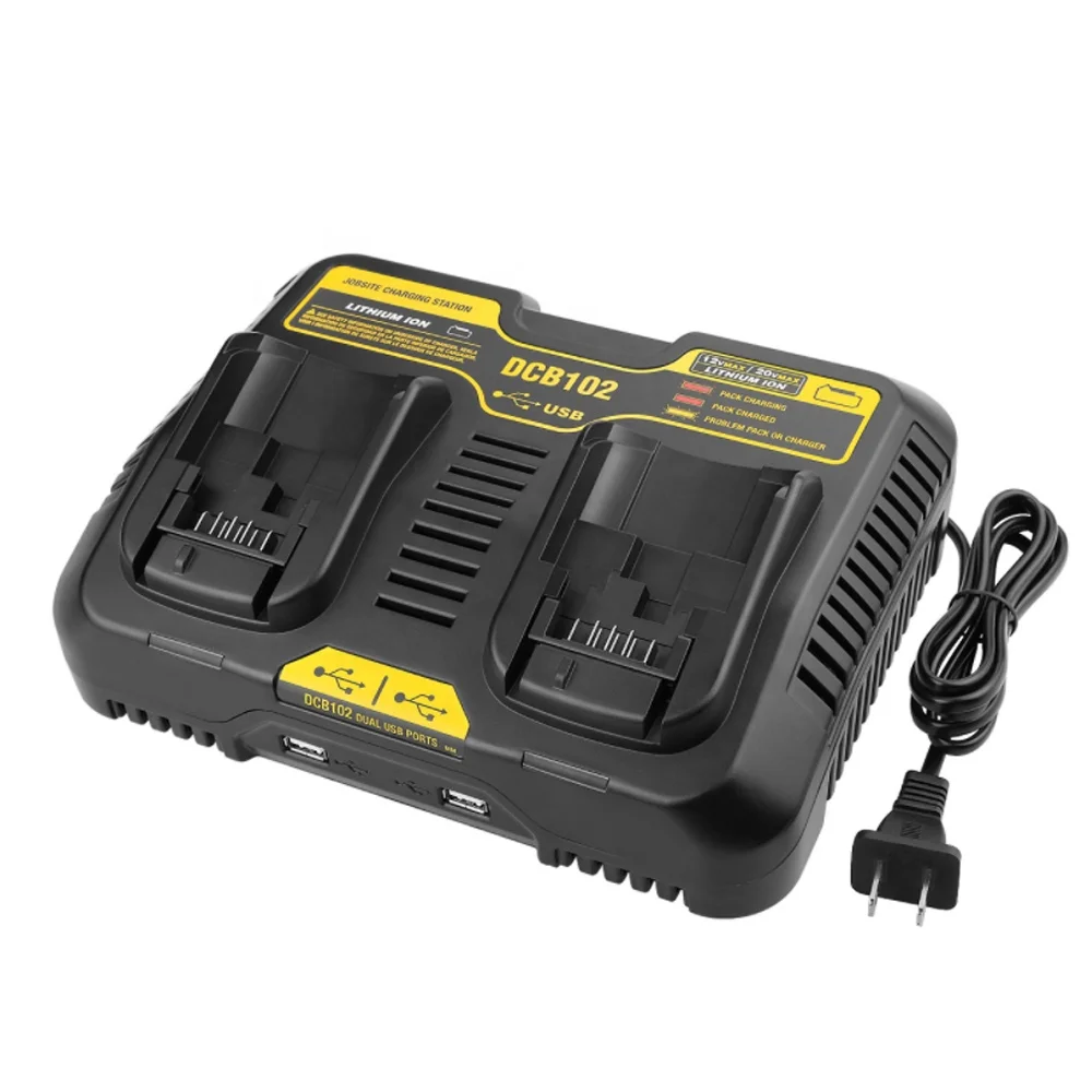 Замена DCB102 12 В 20 в двойной порт зарядное устройство 3 А USB для DEWALT 12/20 вольт макс. рабочее место зарядная станция DCB112 DCB107