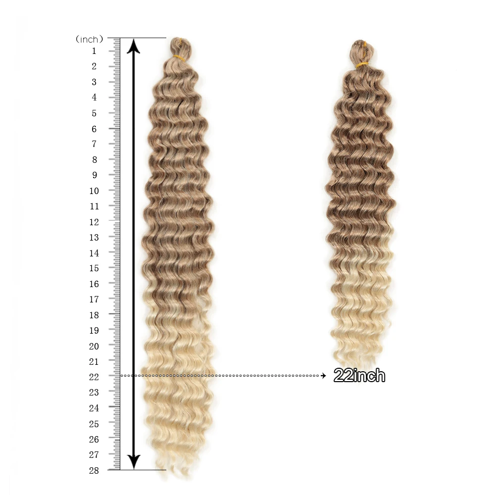 22-28 Inch Freetress Deep Twist Crochet Hair Natural Synthetic Braids Hair Ombre Crochet Braiding Hair Extensions