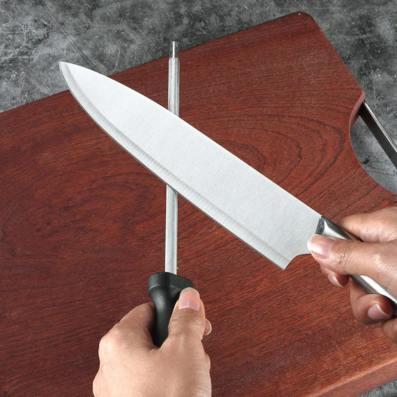Stainless Steel Kitchen 17 Inch Knife Sharpener Honing Stick Fits All Types of Knives/Scissors