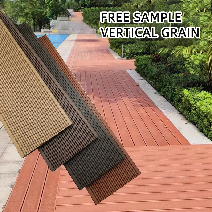 Hard Wearing Waterproof Outdoor Terrace Exterior Wood Plastic Composite Flooring PE WPC Outdoor Hollow Decking For Garden