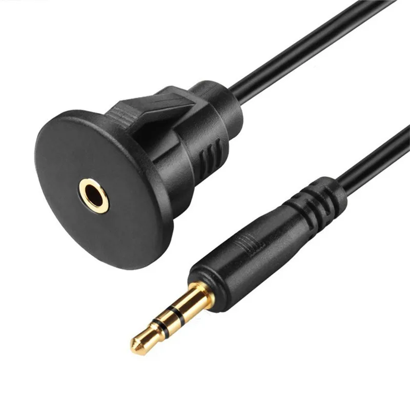 Car dashboard flush mount usb extension cable with bracket audio cable
