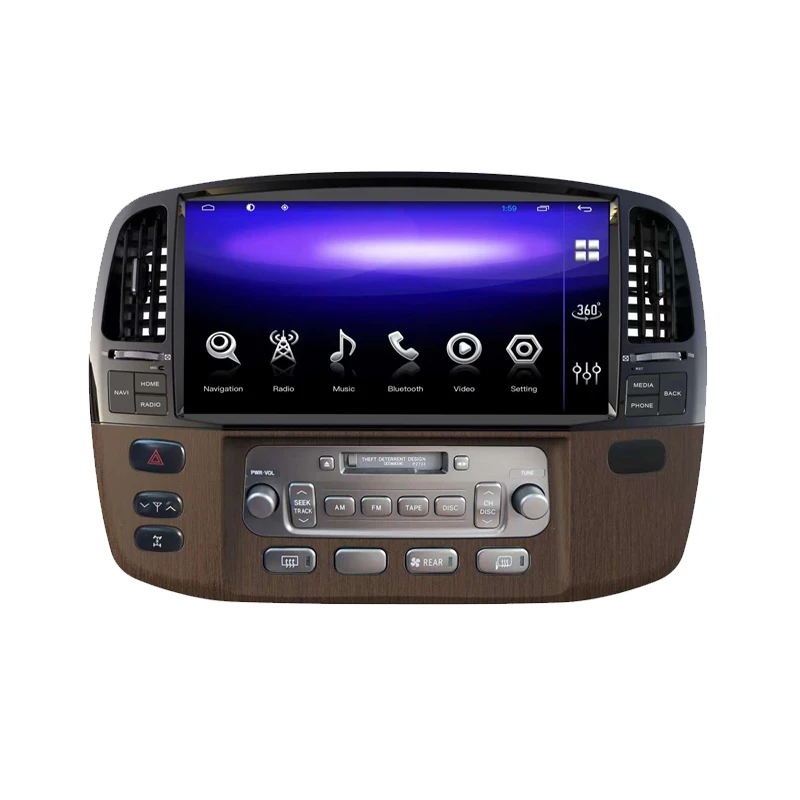 13.6 inch Android 12 Touch Screen Wireless Carplay GPS Radio for Lexus LX470 Dashboard Car DVD Player 2003-2007