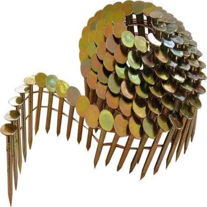 15 degree 1 1/4' 3 1/4 Wire collated roofing nails galvanized coil roofing nails