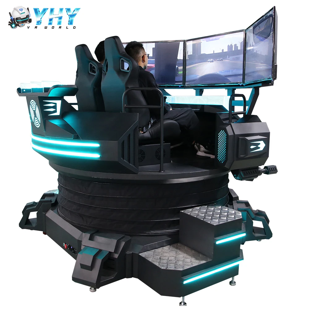 YHY 2 Players Amusement Products  Game Machine 3 Screen 3 Dof Motion Chair Simulator VR Racing