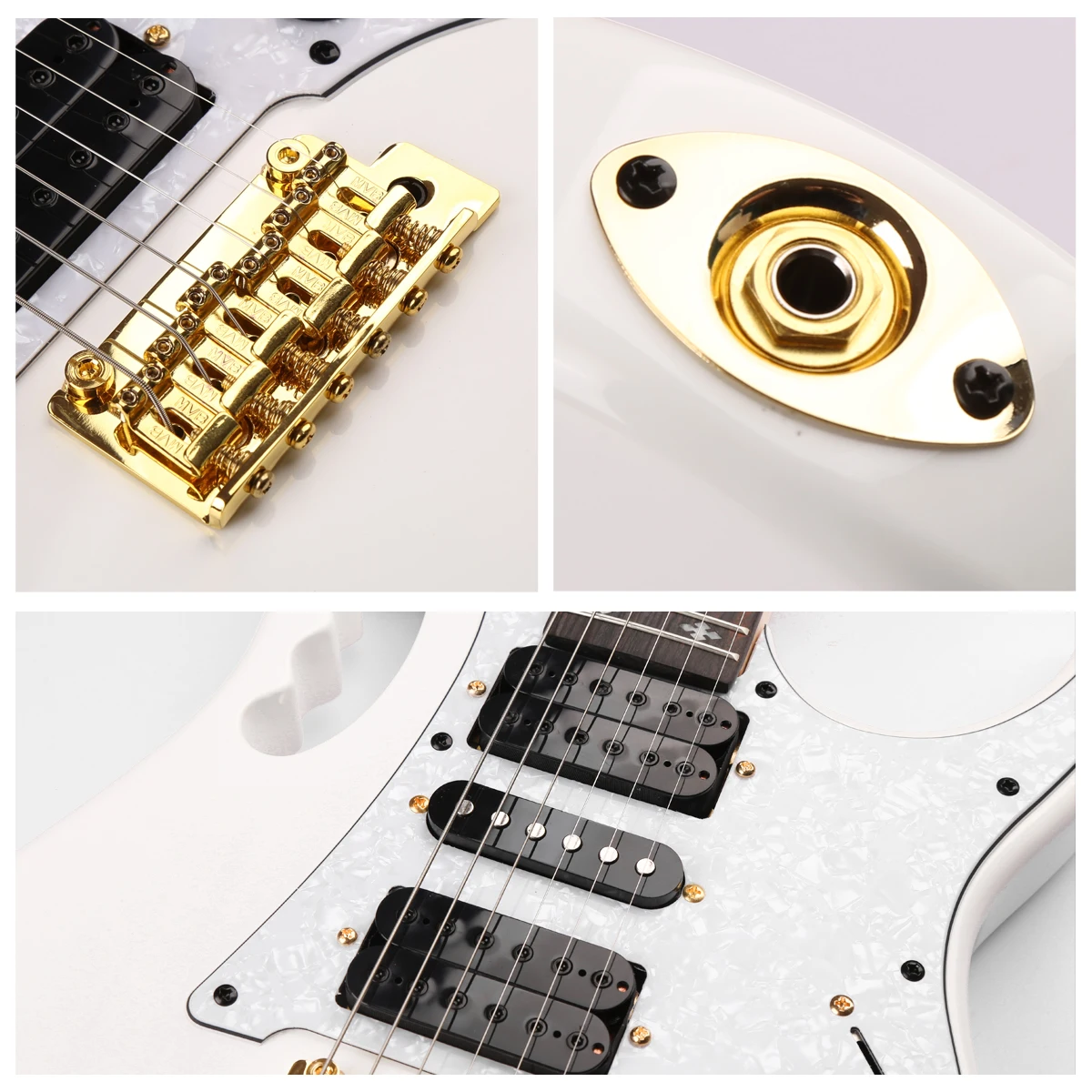 GECKO GE-501WH OEM Stringed Instruments Basswood Electric Guitar White Guitar Electric Steve Vai 6 Strings Electric Guitar
