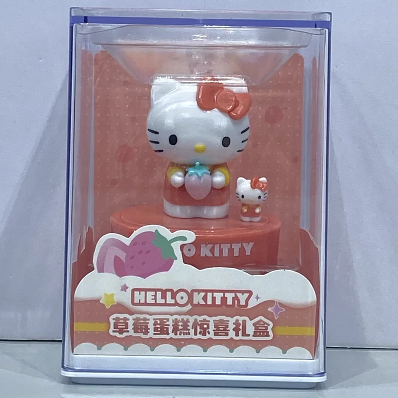 Original Cup Cake Senrion HK KT Cat PVC Figure Set Kawaii Pink Kuromy Melodi Cat Desk Car Figure Ornament Toy Cake Accessories