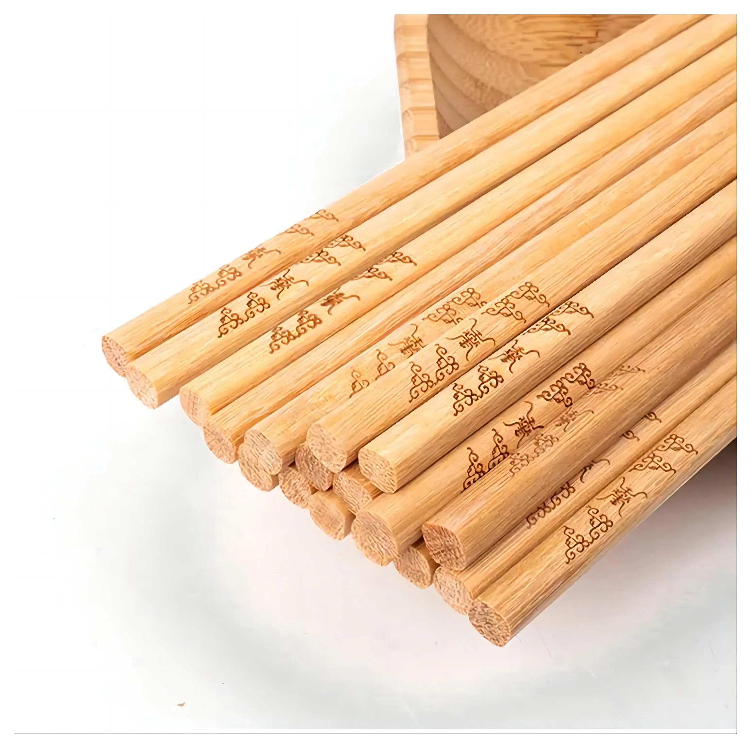 factory custom printed personalized chop sticks high quality bamboo long chopsticks with logo for cooking