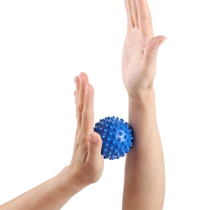Physix Gear Sport Massage Balls - Best Spiky Ball Roller for Plantar Fasciitis, Trigger Points Neck & Back Pain Relief - Deep Ti