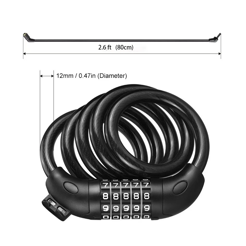 Anti theft road bike lock electric scooter motorcycle 4 password chain security password lock bicycle accessories