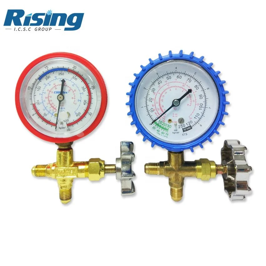Factory Price Hot Sale ac brass refrigerant single manifold pressure gauge Refrigeration charging and testing unit