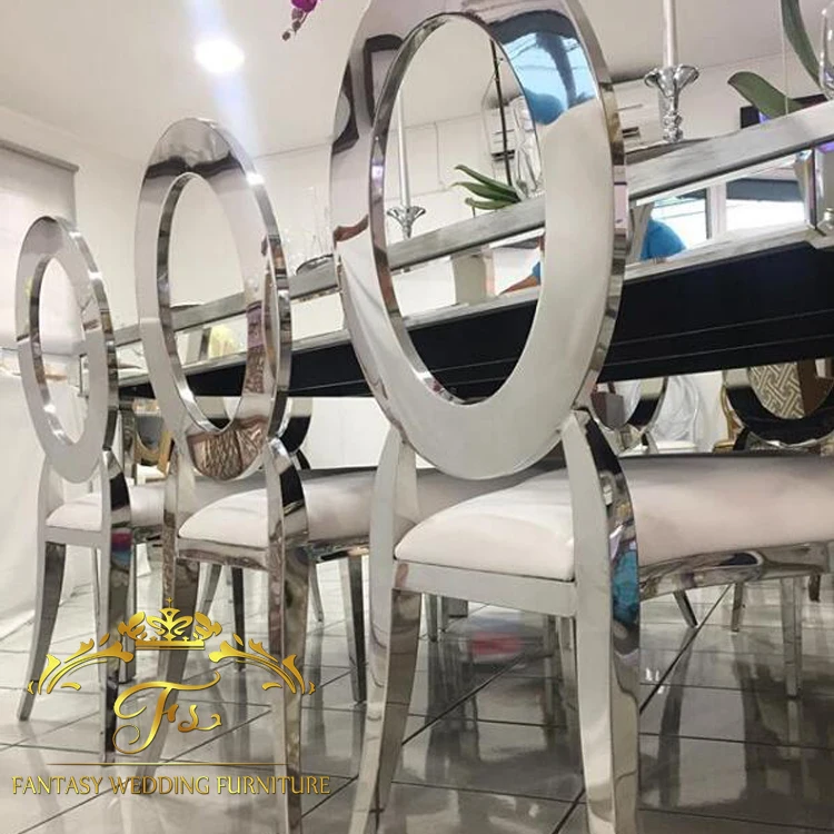 Gold frame stainless steel round back wedding and event chairs