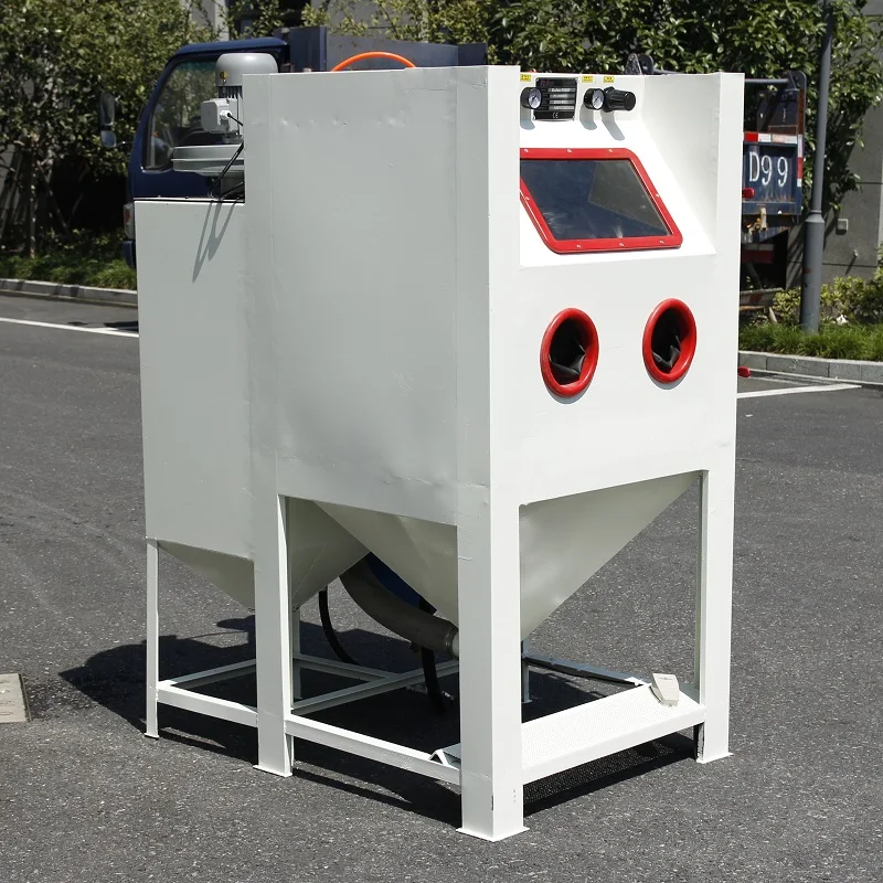 Dry sandblasting machine with air compressor