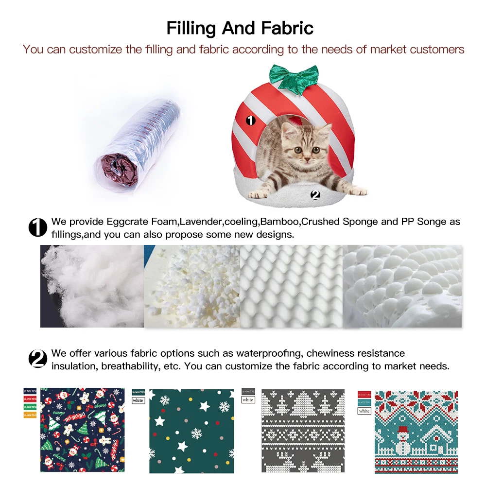 Manufacturer Wholesale Custom Logo Red Clothes Cat House Dog Bed Christmas