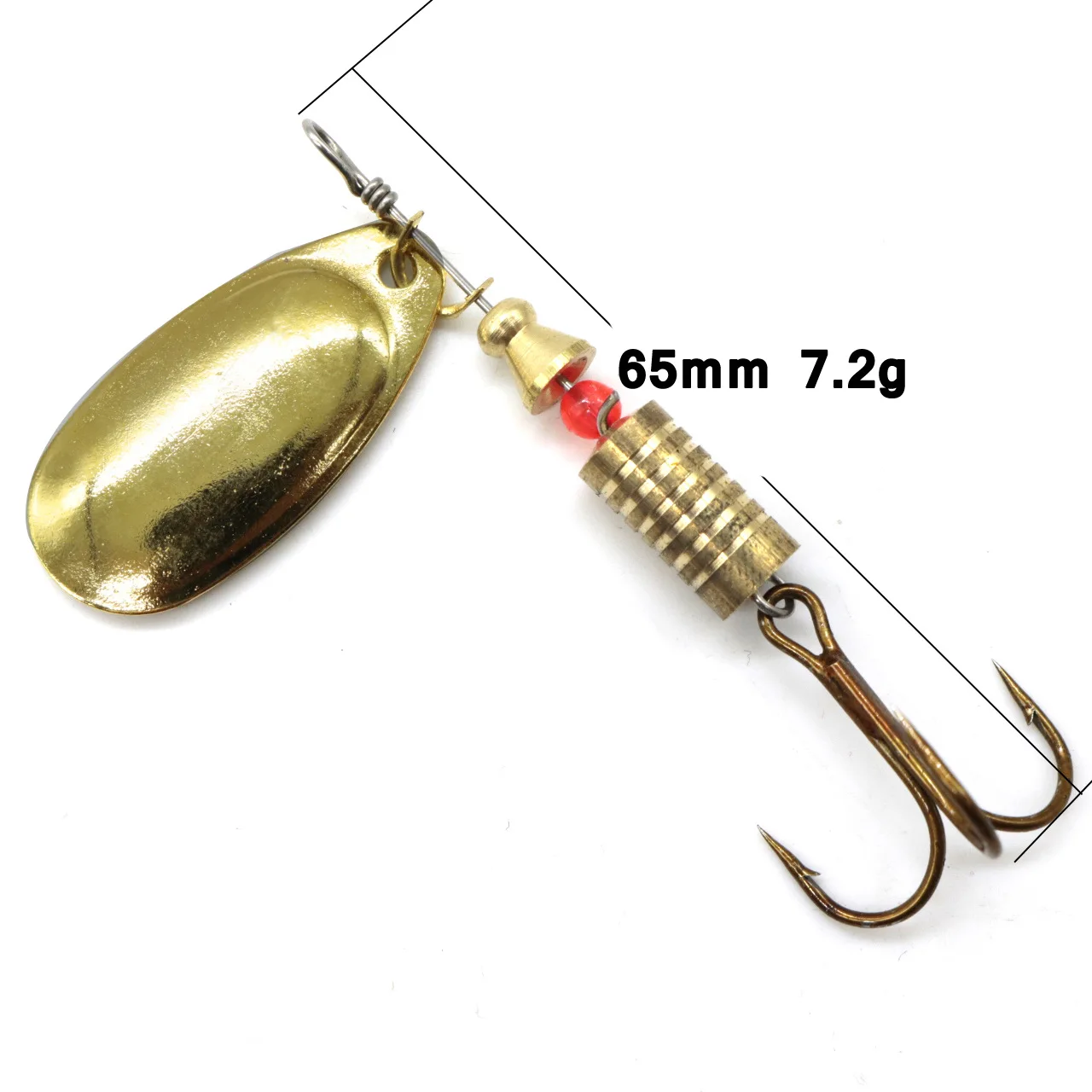 Jetshark 6.3cm 7g 8colors Artificial Bait Spoon with Feather Hook Metal Spoon Fishing Lure