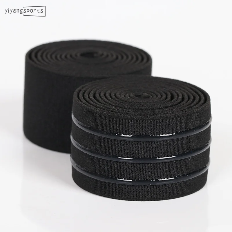 High stretch 3 Straight Line Straps Belt Waistband Silicone Gripper anti-slip tape ribbon rubber bands for clothing