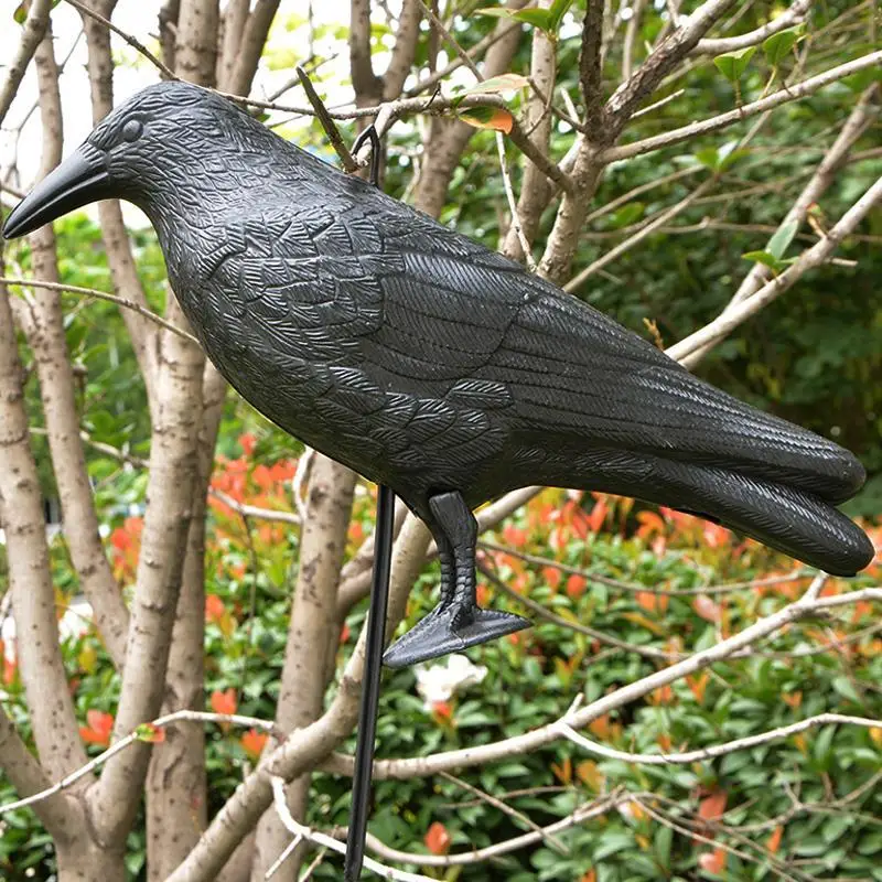 Stand Plastic Hunting Crow- Decoy Garden Bird Scarer
