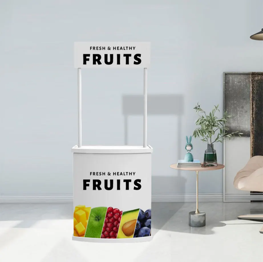 PVC promotional counter table for sales marketing Promotion Table Exhibition makeup display stand for expo retail counter