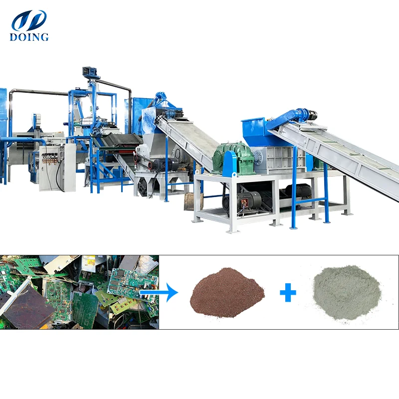 Large production capacity e waste scrap pcb recycling machine e waste pcb recycling plant
