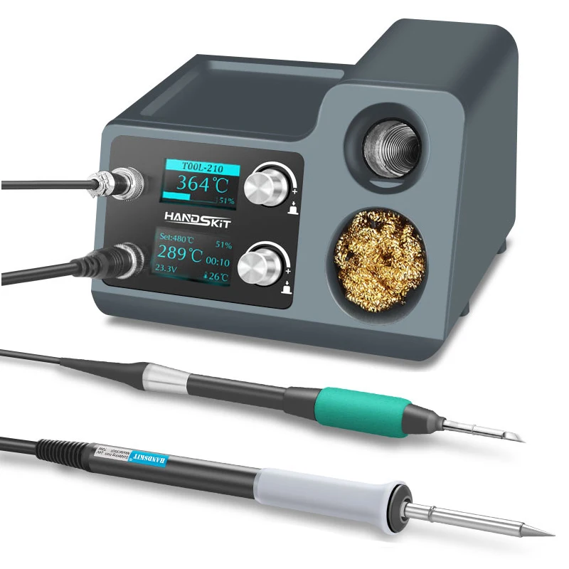 handskit T1215 Soldering Station  nano  Dual Handle Solder iron OLED Digital Adjustment Auto Sleep  T12 and 115 Welding